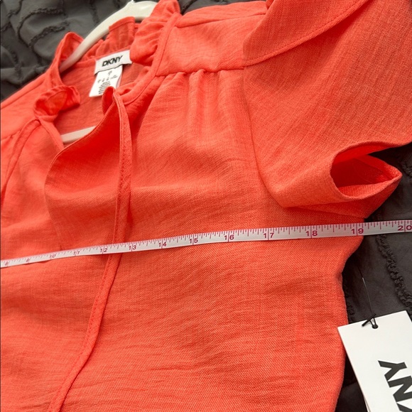 New DKNY Coral Flutter Sleeve Shift Dress Sz 6 - Picture 9 of 10